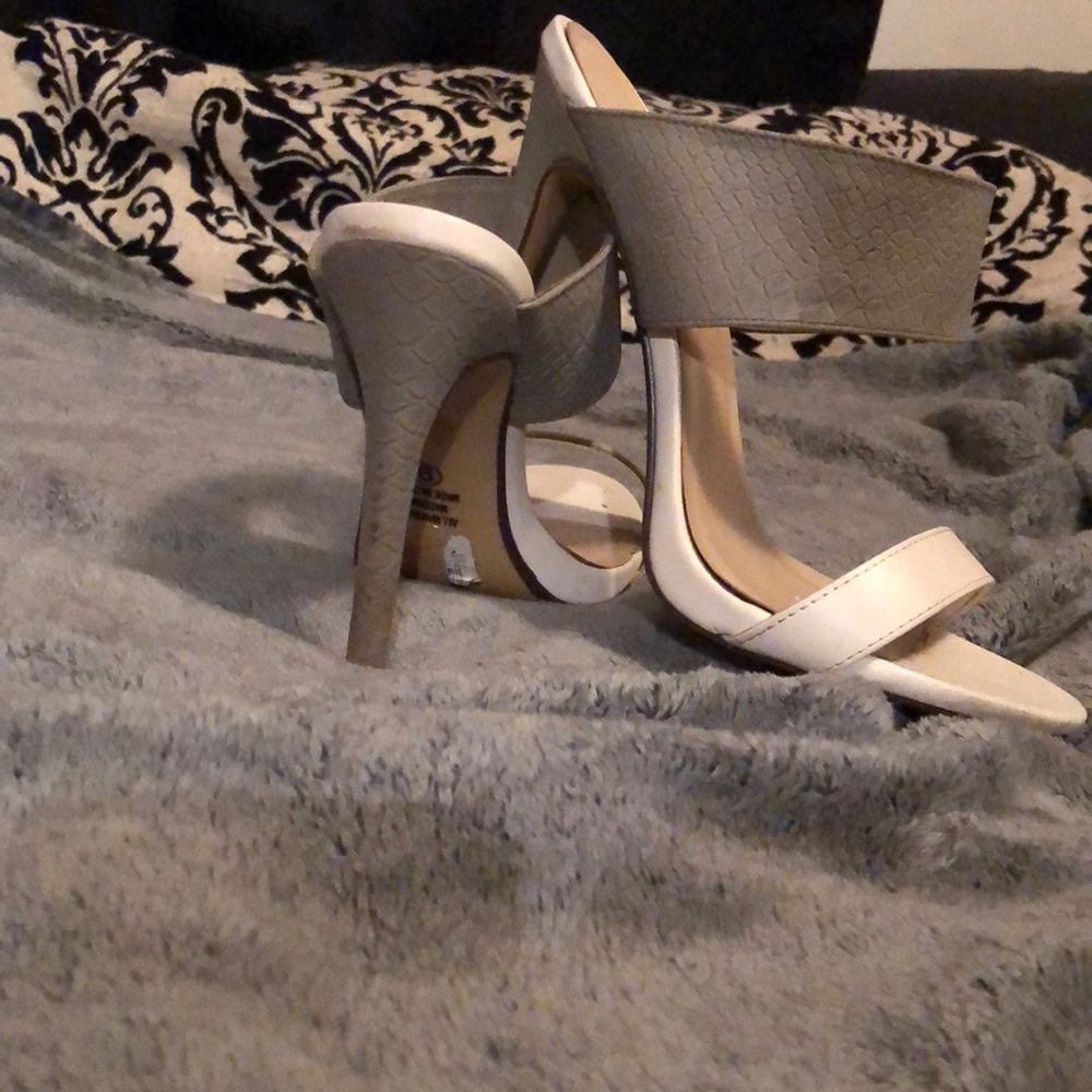 White and Grey Heels